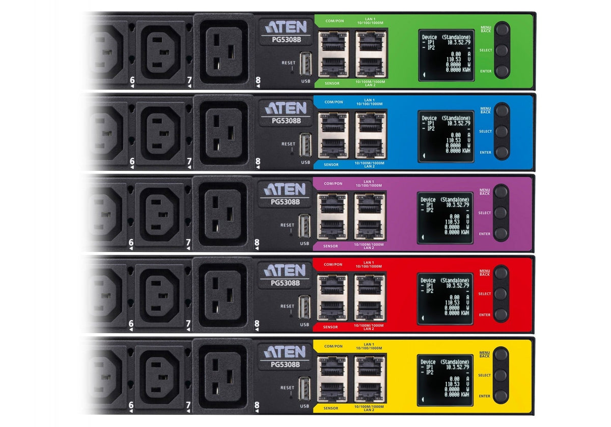 ATEN PG5308G ECO PDU MULTIPRISE IP 6xC13+2xC19 mesuré