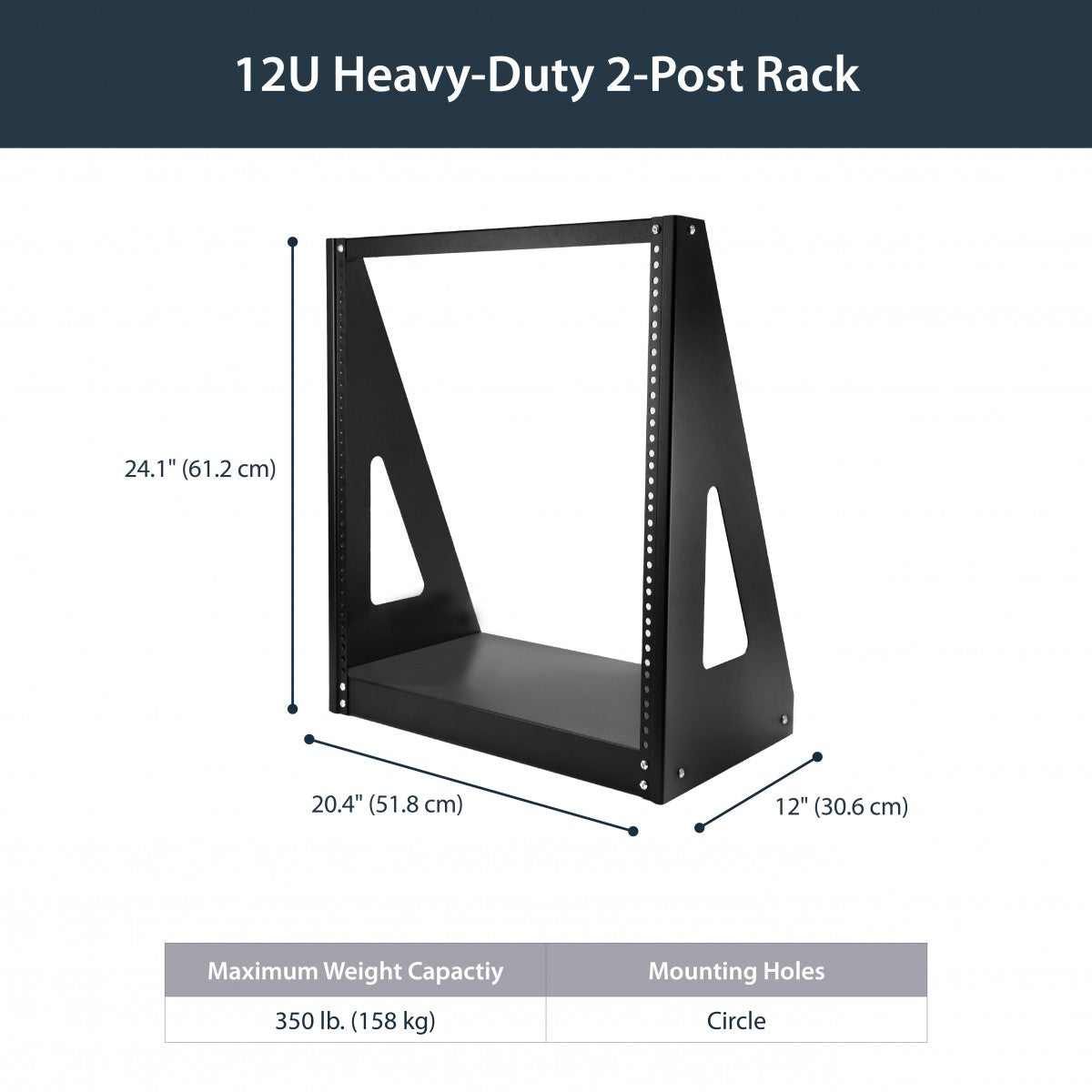 Server Rack Heavy Duty 2 Post 12U