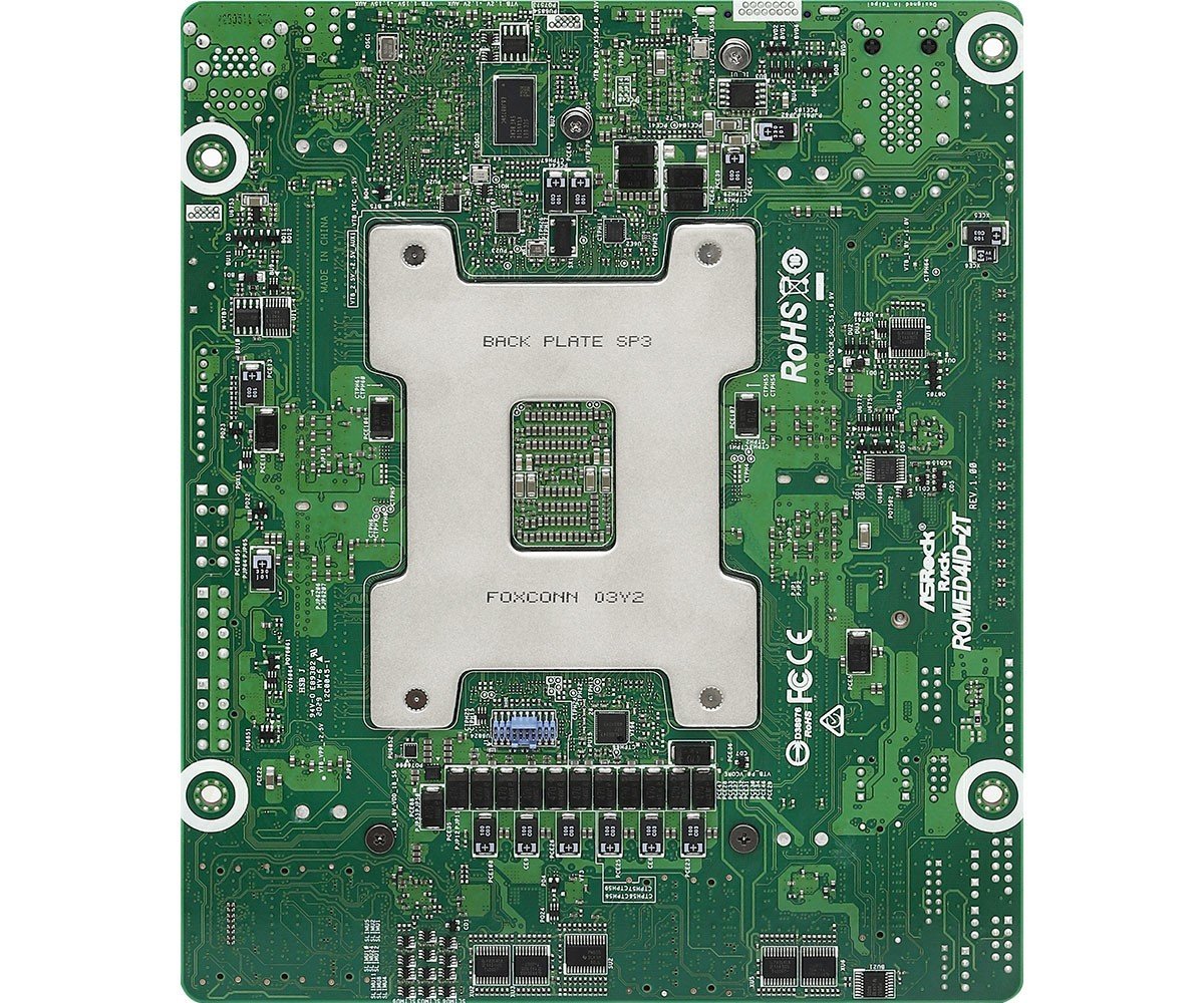 ASRock ROMED4ID-2T, 1xSKT SP3, AMD EPYC 7000, SoC, SATA, NVMe, 1xM.2, 2x10GbE, IPMI