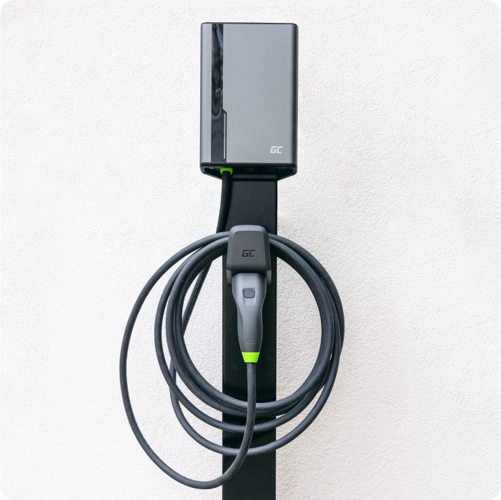 Green Cell EVGC021B2250 HabuDen Wallbox 22kW 32A 5m NFC Câble Type 2 Borne de recharge EV intelligente avec GC App Bluetooth WiFi