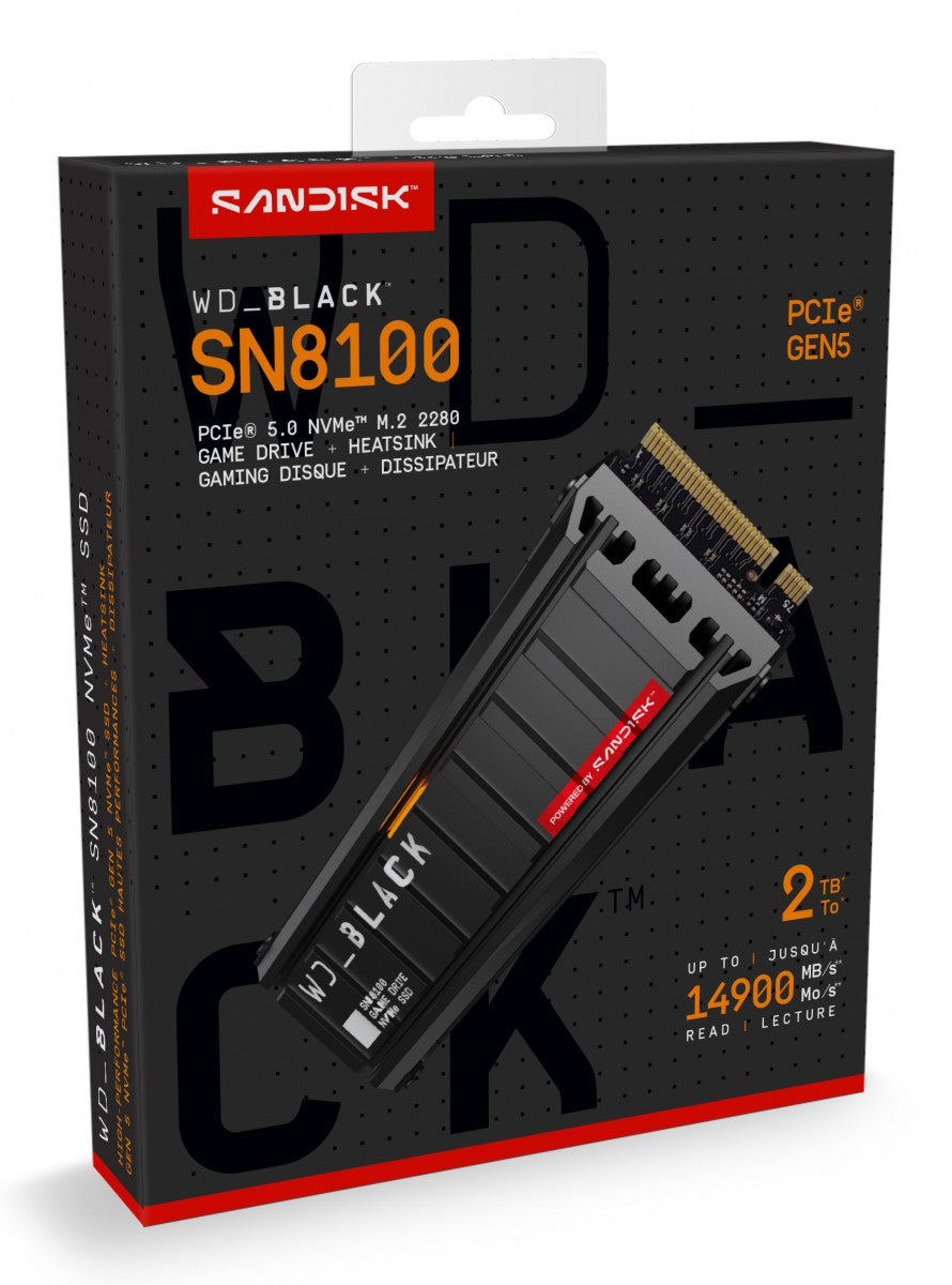 WD Black SN8100 NVMe SSD 2To M.2 2280 W/Heatsink POWERED BY SANDISK