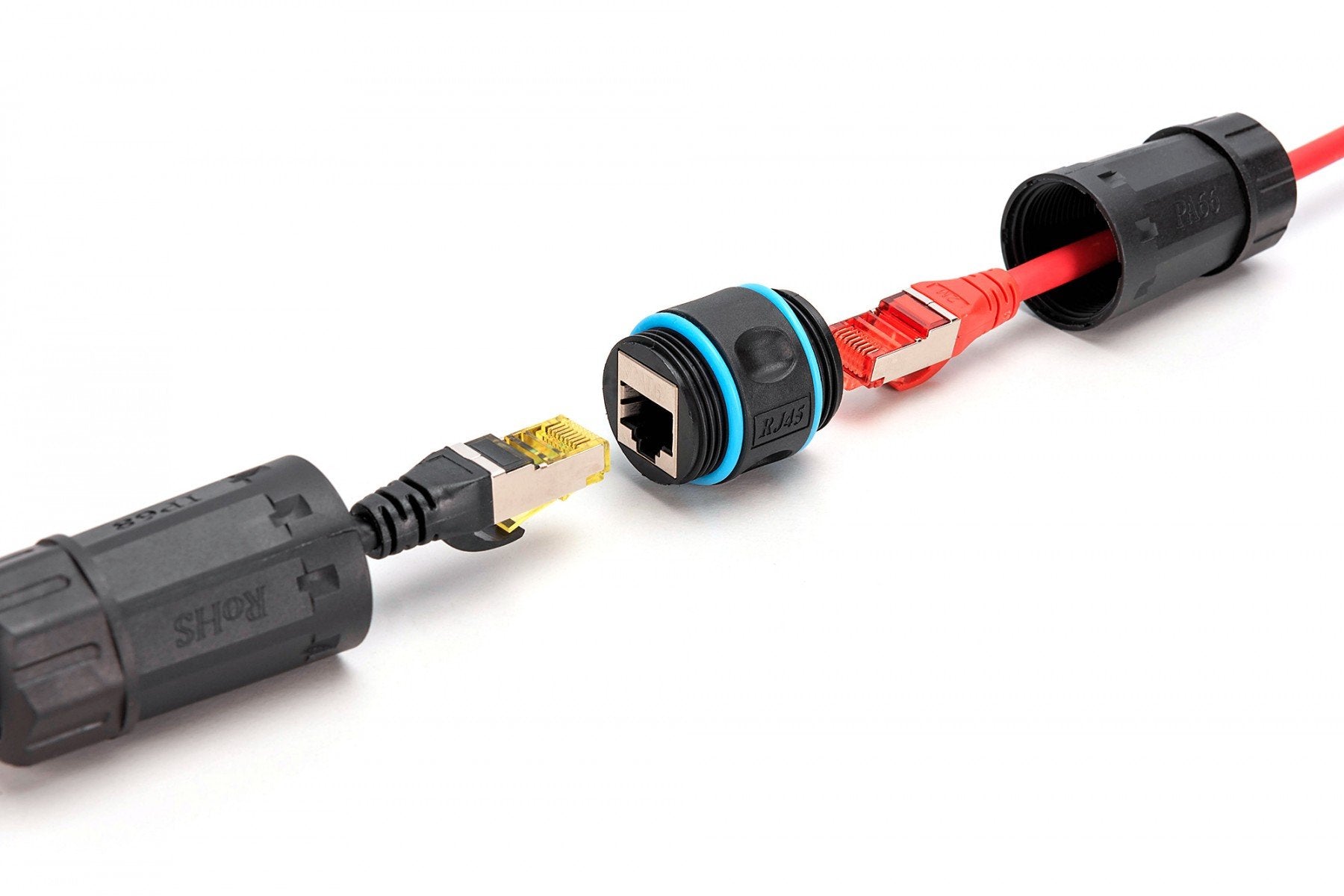 Connecteur hermétique cat.6A, protection IP68, connexion RJ45-RJ45