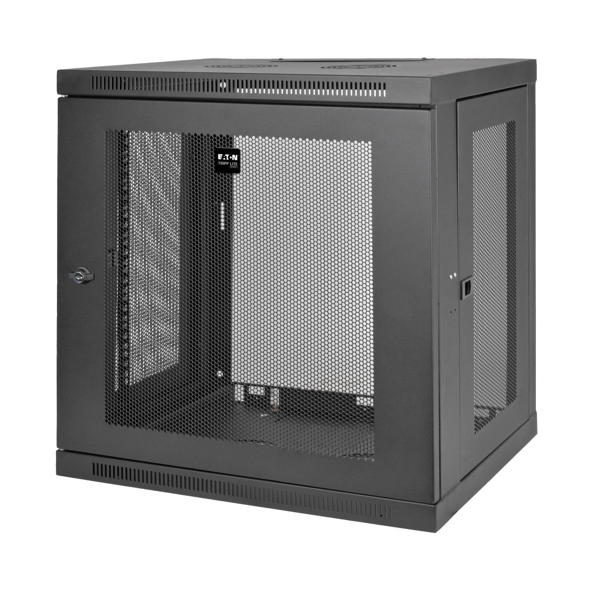 EATON TRIPPLITE 12U Wall Mount Rack Enclosure Server Cabinet w/ Door & Side Panels Rack cabinet wall mountable Black 12U 19