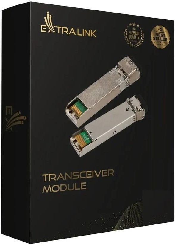 Extralink SFP+ 10G 2-pack | Module SFP+ | 10Gbps, LC/UPC, 1310nm, 2km, monopolaire, DOM
