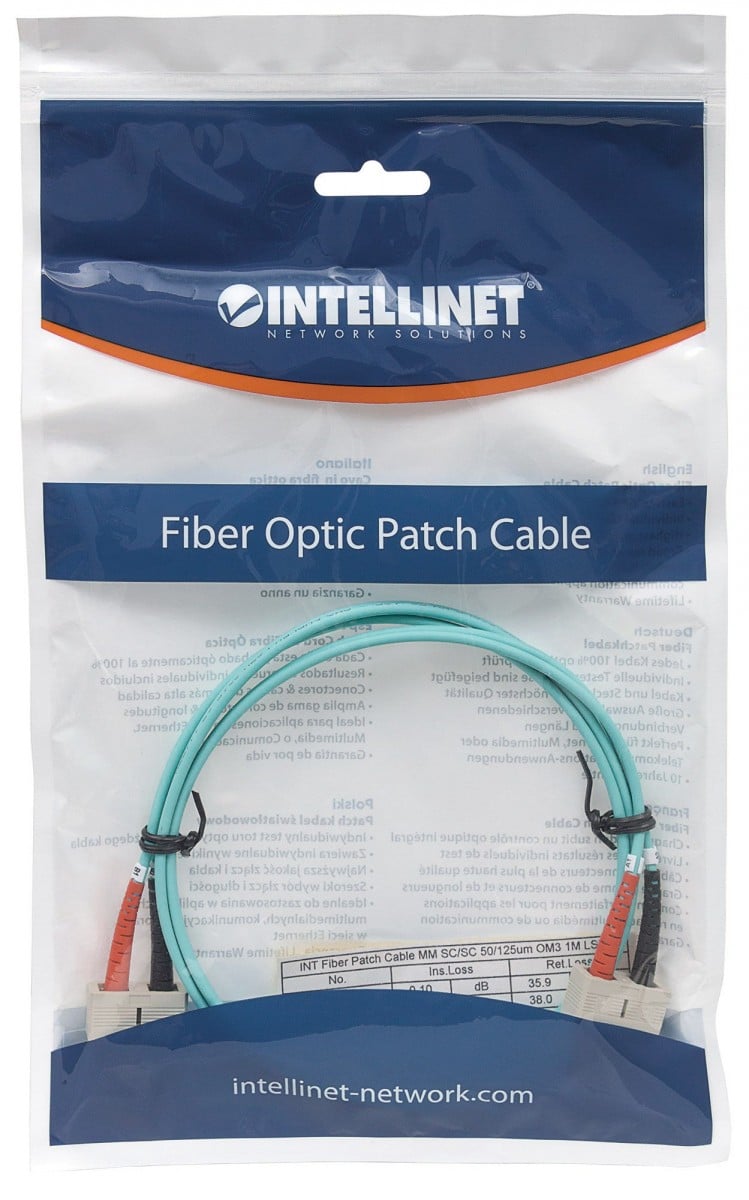 Intellinet 751100 câble de fibre optique 3 m SC OM3 Couleur aqua