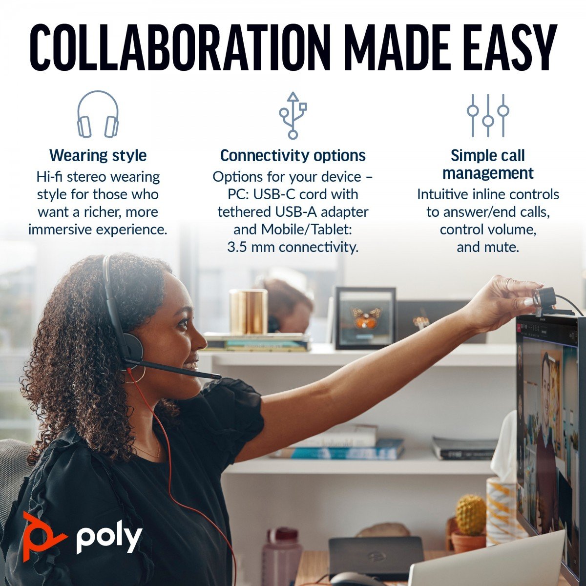 Poly BW 3225 USB-C HS+3.5mmP+USB-C/A