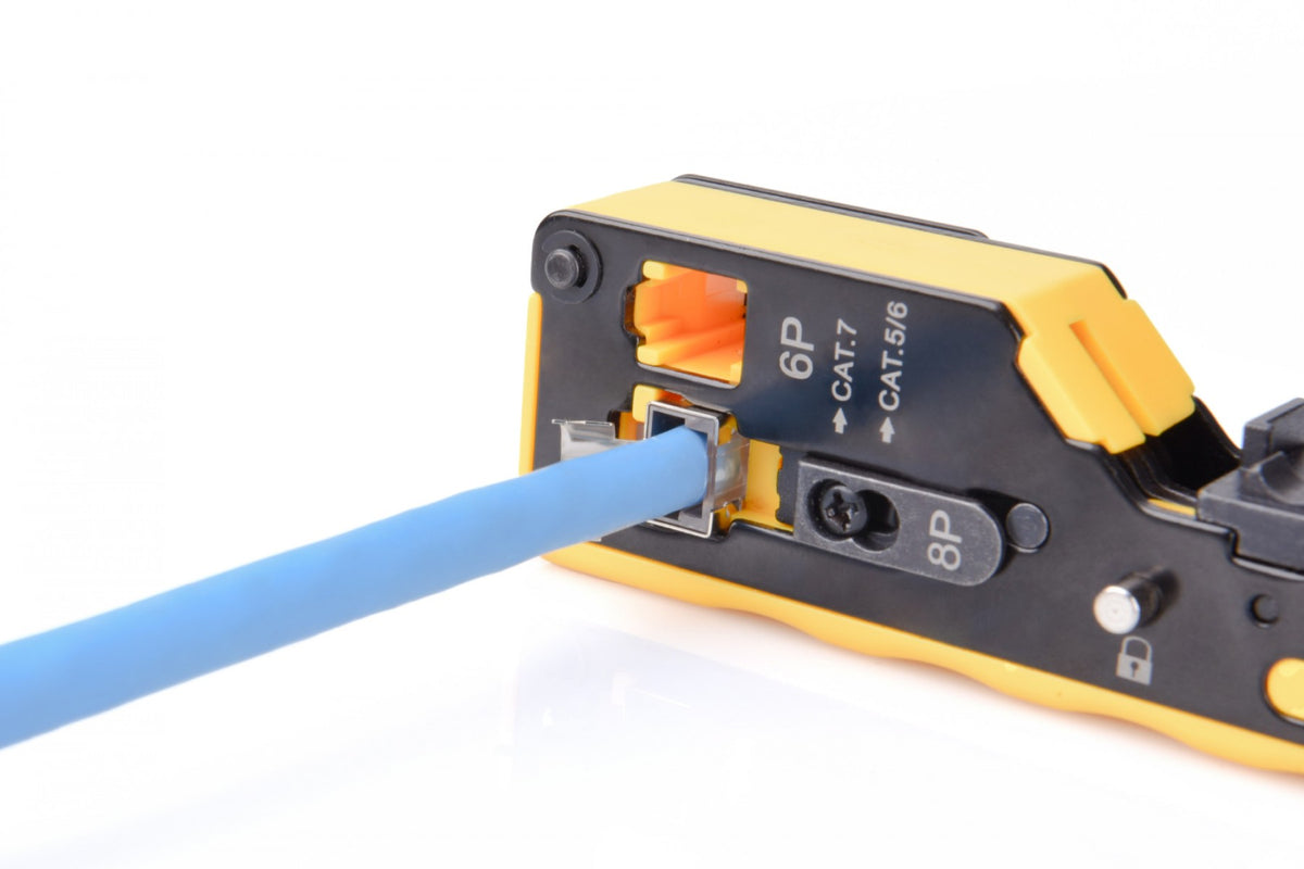 Outil de terminaison pour les connecteurs RJ45 (8P8C) cat.5e / cat.6, RJ12 (6P6C), RJ11 (6P4C)