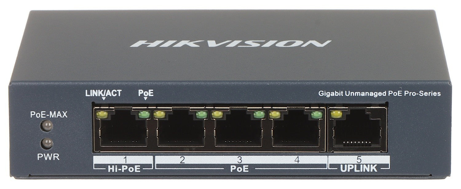 Hikvision DS-3E0505HP-E Commutateur POE Gigabit non géré 4 ports