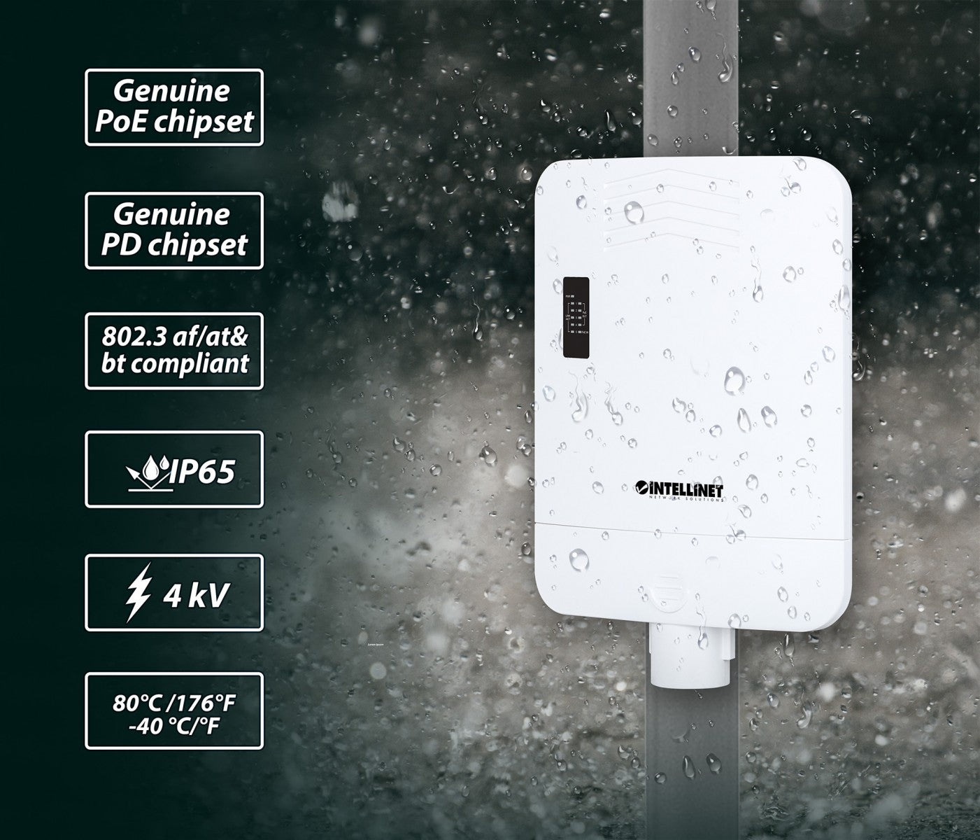 Intellinet 509220 commutateur réseau Gigabit Ethernet (10/100/1000) Connexion Ethernet, supportant l'alimentation via ce port (PoE) Blanc