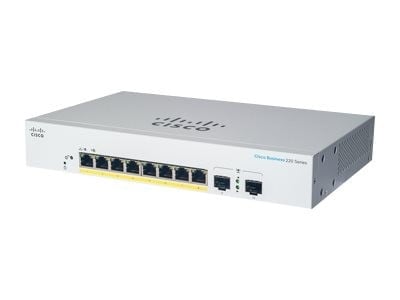 CISCO Business Switching CBS220 Smart 8-port Gigabit Full PoE 130W 2x1G SFP uplink external power supply
