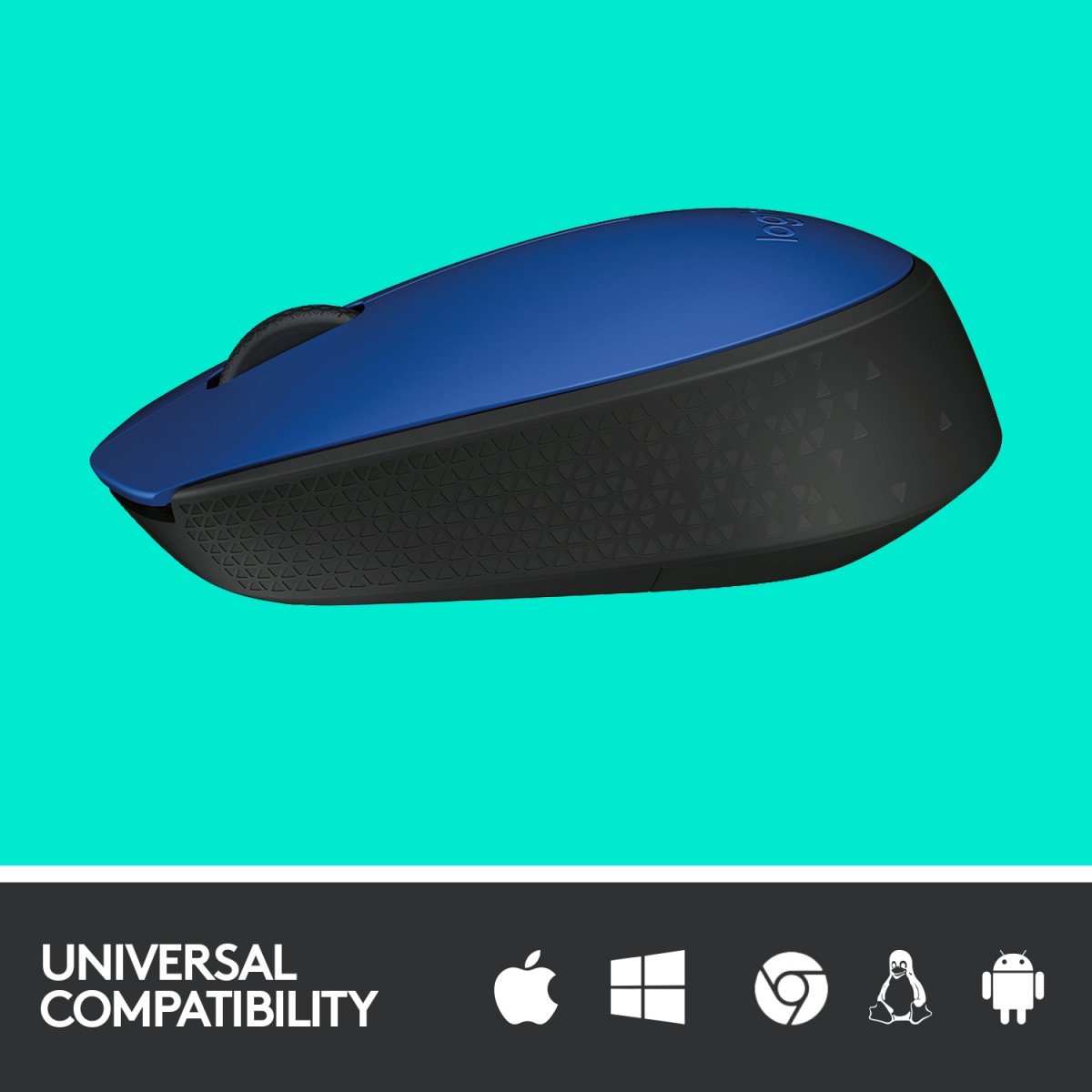LOGITECH M171 Mouse right and left-handed wireless 2.4 GHz USB wireless receiver black blue