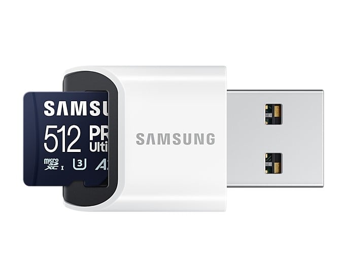 CARTE MEMOIRE SAMSUNG 512 Go MICRO-SD PRO Ultimate avec lecteur USB Classe 10 Le