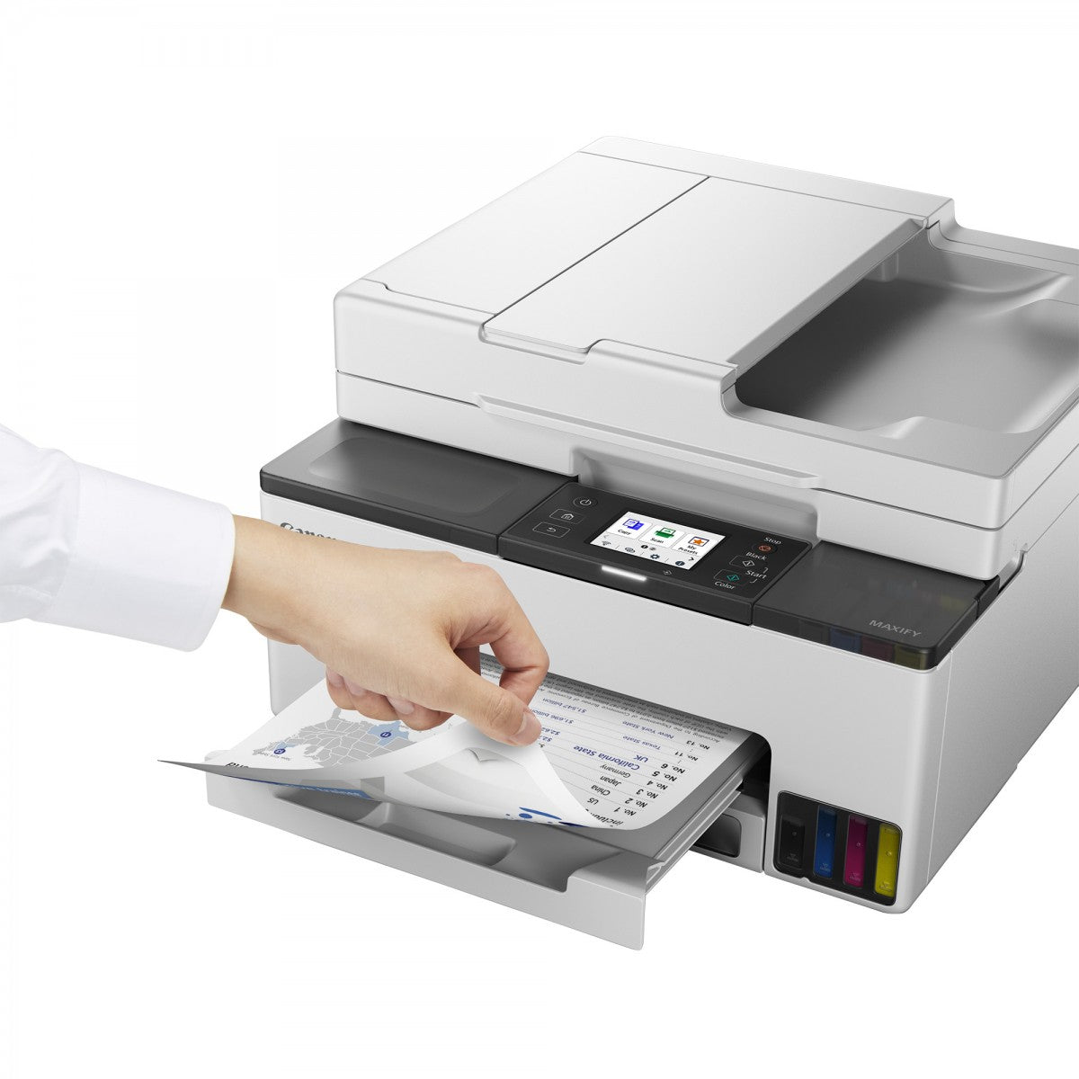 CANON MAXIFY GX2050 MFP colour inkjet refillable A4 15ipm Print 250sheets USB Wi-Fi LAN +1 ink set +2extra black bottles