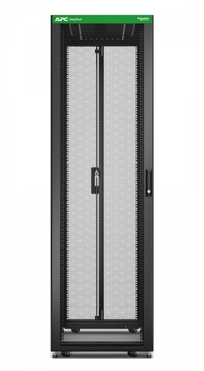 APC Easy Rack 600mm/42U/1000mm with Roof/Side panel/castors/feet and 4 Brackets No Bottom black
