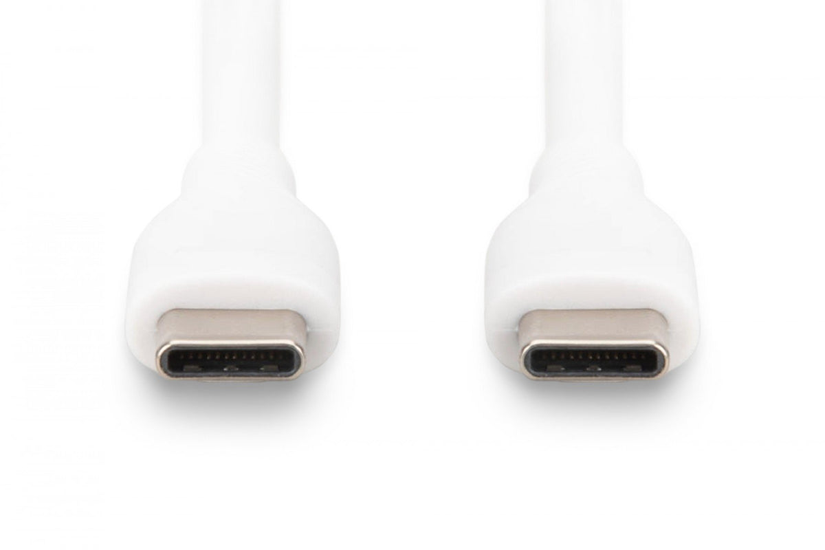 Câble d'alimentation en silicone USB-C - USB-C, USB 2.0 60W, 0,5m blanc