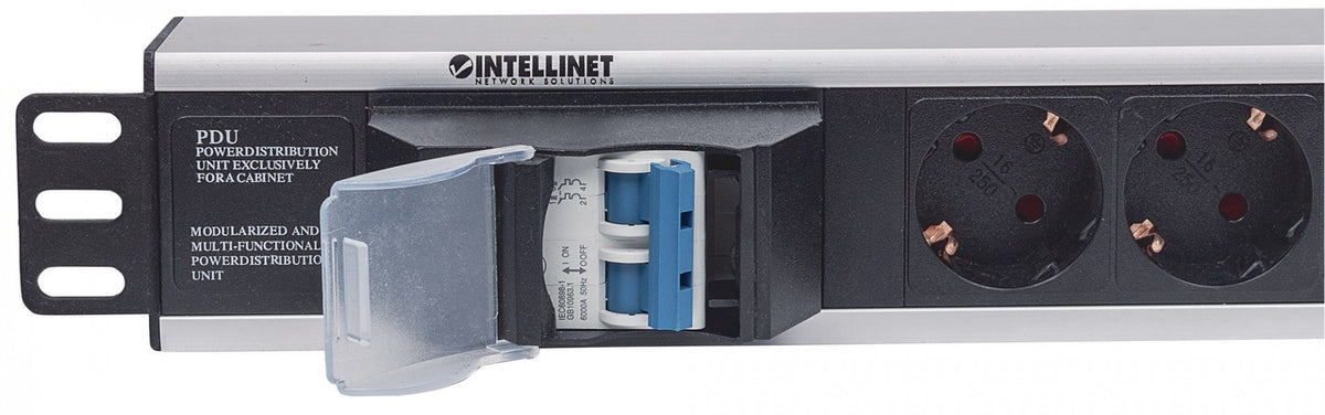 Intellinet 711432 unité de distribution d'énergie 6 sortie(s) CA 1.5U Noir, Gris