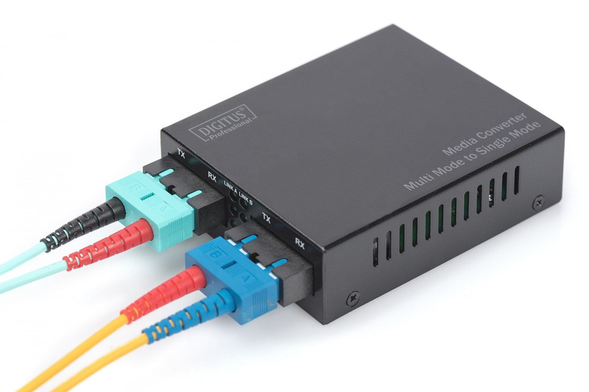 Digitus DN-82124 convertisseur de support réseau 1000 Mbit/s 1310 nm Monomode, Multimode Noir