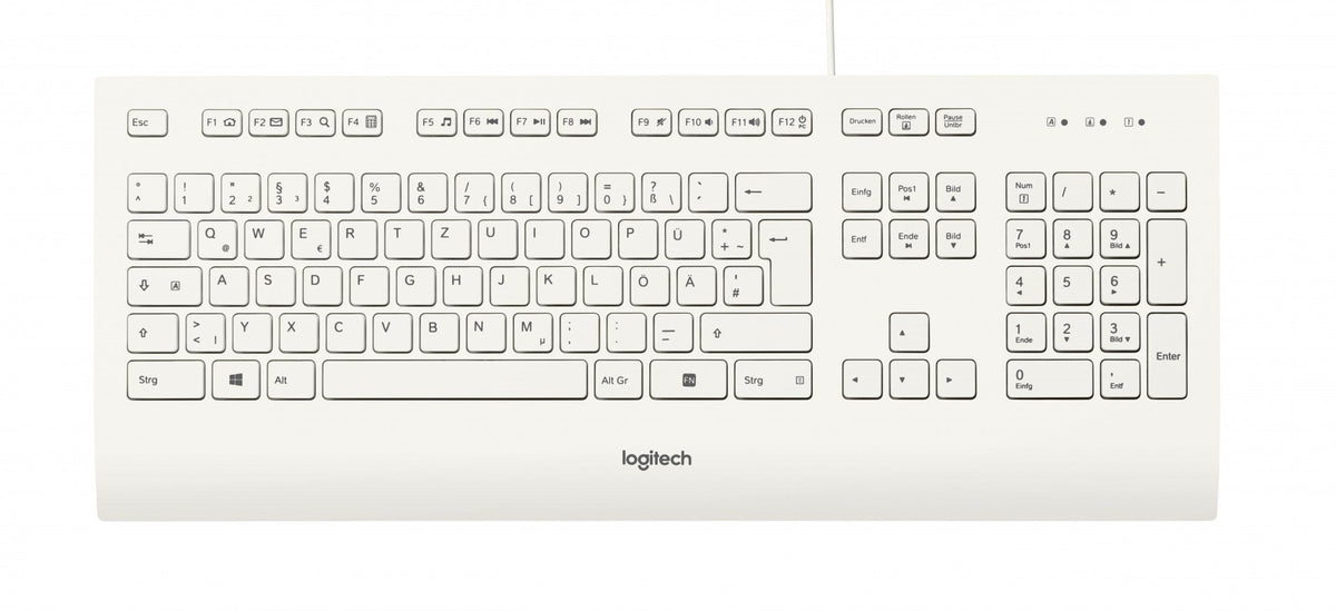 Logitech K280E Pro f/ Business clavier Bureau USB QWERTZ Allemand Blanc