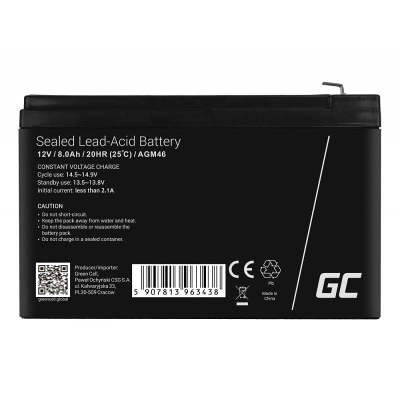 Green Cell AGM Battery 12V 8Ah - Battery - Mignon (AA)