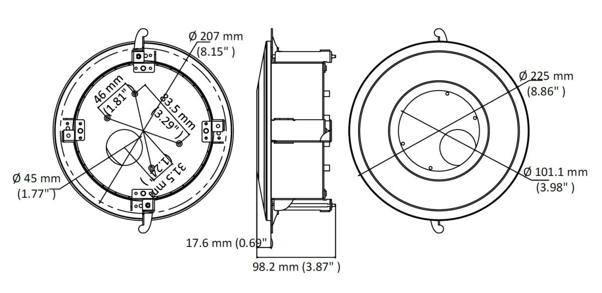 Hikvision DS-1227ZJ-DM37 In-ceiling mount