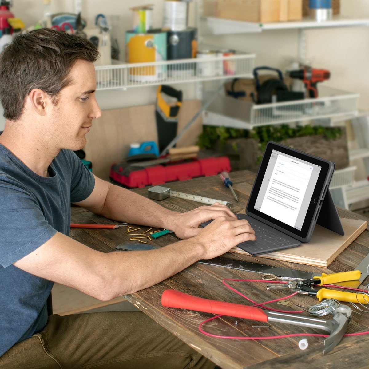 LOGITECH Rugged Folio 7th & 8th generation - Graphite - Fra