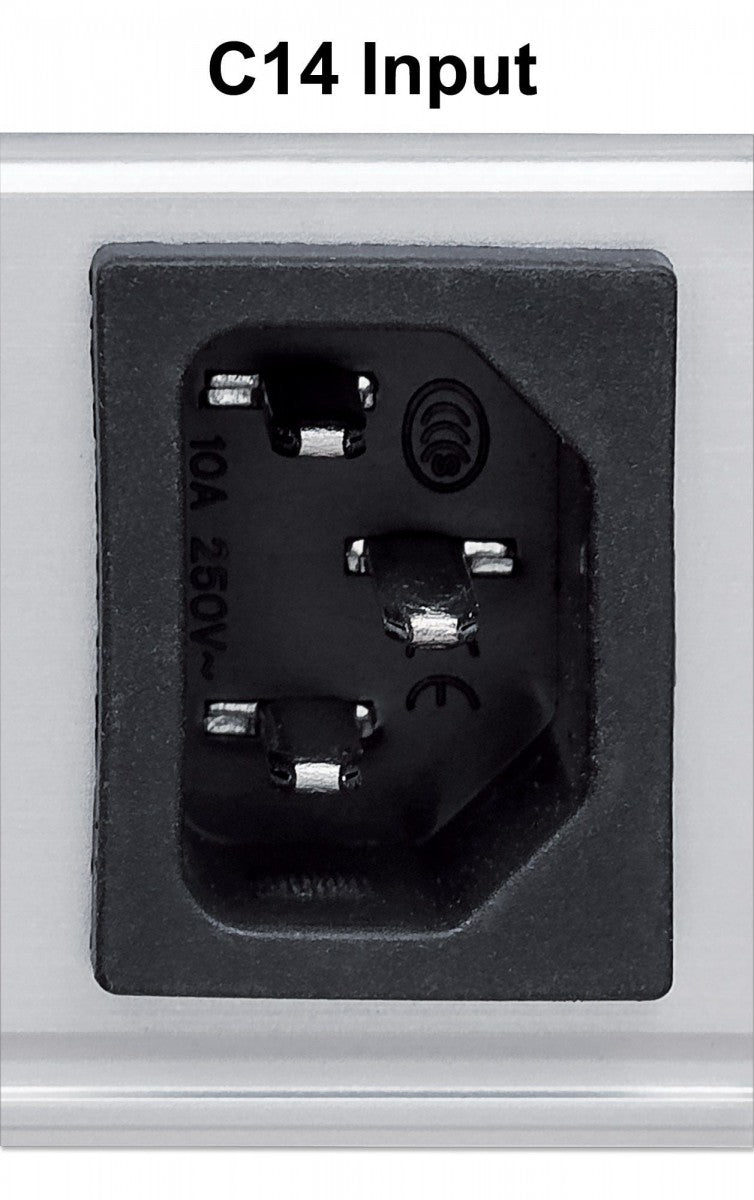 Intellinet 163620 unité de distribution d'énergie 8 sortie(s) CA 1U Noir, Argent
