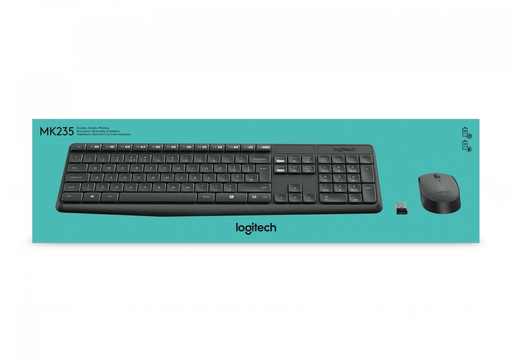 Logitech 920-007905 clavier Souris incluse Maison RF sans fil QWERTZ Allemand Gris