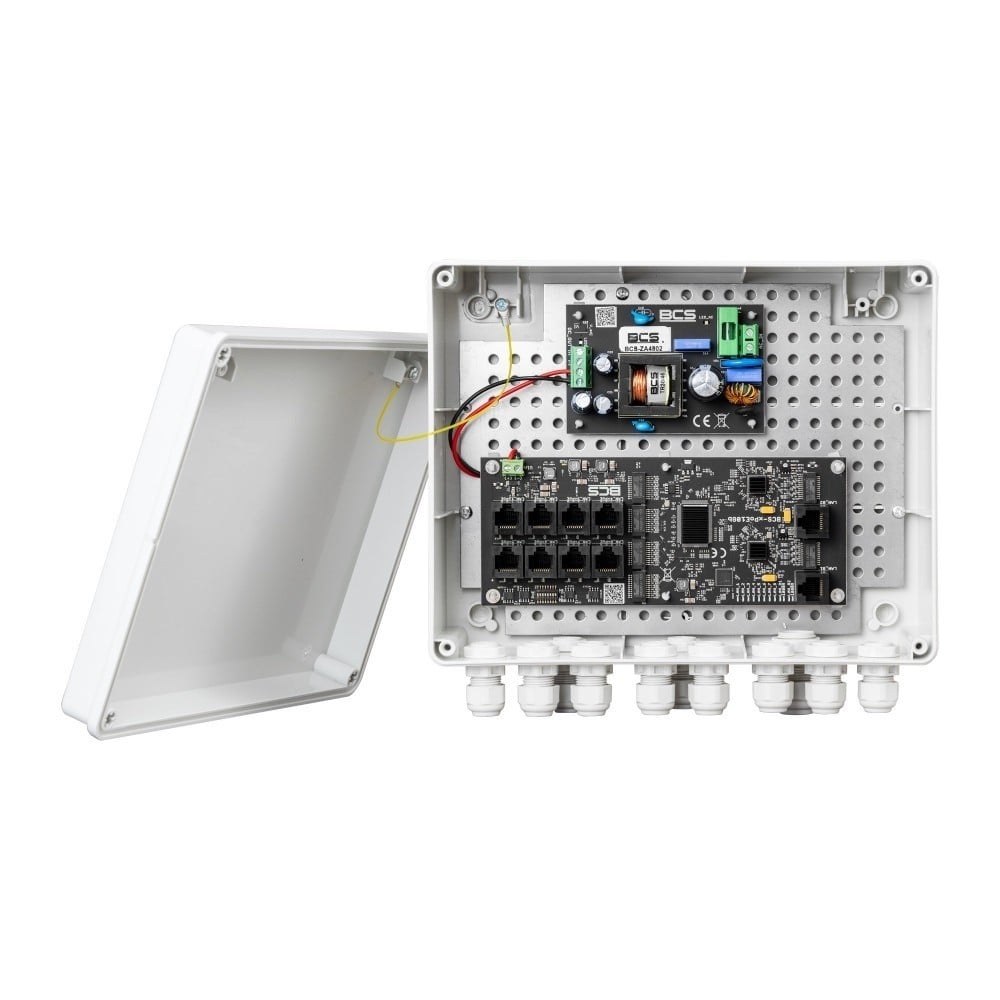 BCS BCS-IP8Gb/Z/E-S Ensemble d'alimentation PoE pour caméras IP jusqu'a 8 récepteurs