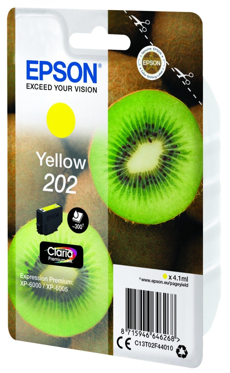 EPSON 4LB Singlepack Yellow 202 Kiwi Clara Premium Ink