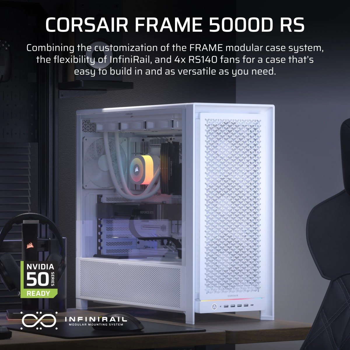 Corsair FRAME 5000D RS Midi Tower Blanc