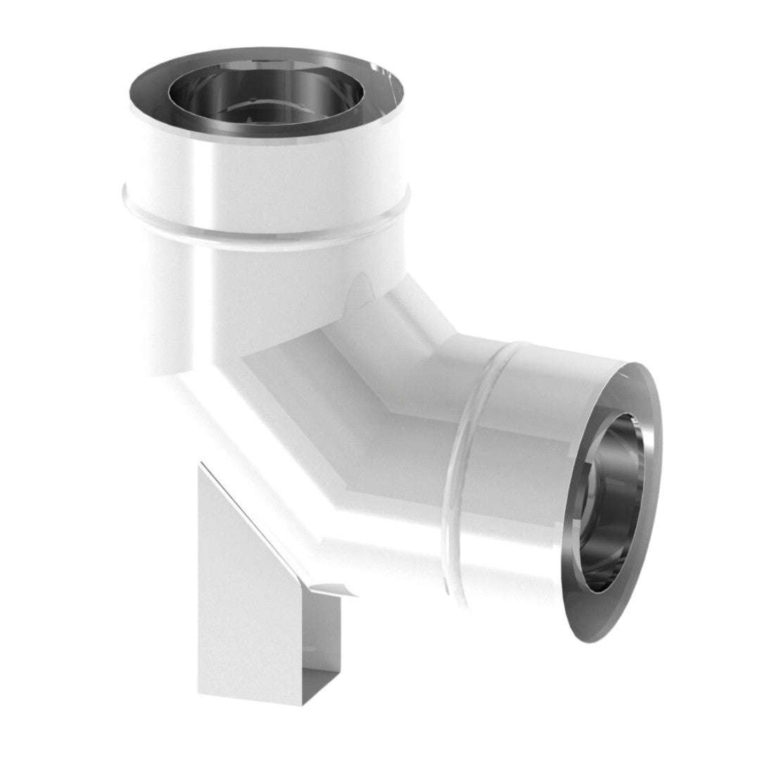 JEREMIAS TWIN57E060/100 Coude 87° Jeremias diametre 60/100 mm avec support et joint