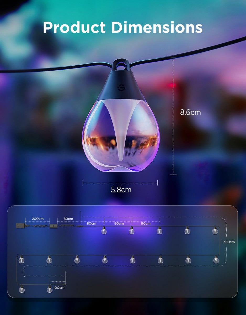 Govee H7025CB1 Guirlandes lumineuses extérieures RGBICW