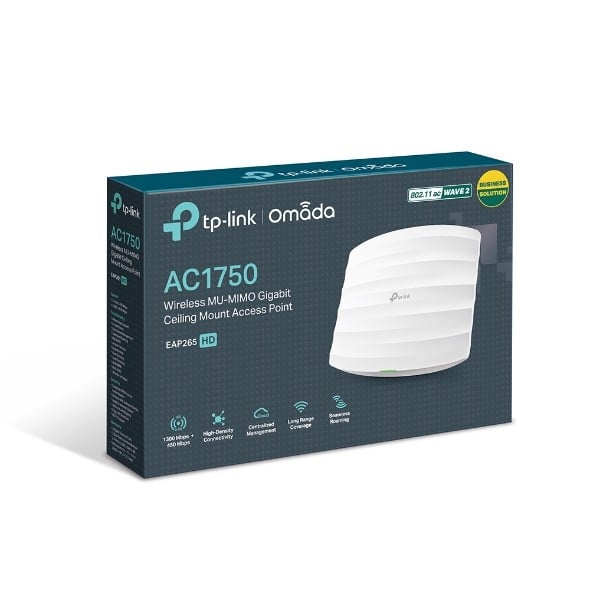 TP-Link Omada EAP265 HD point d'acces réseaux locaux sans fil 1300 Mbit/s Blanc Connexion Ethernet, supportant l'alimentation via ce port (PoE)