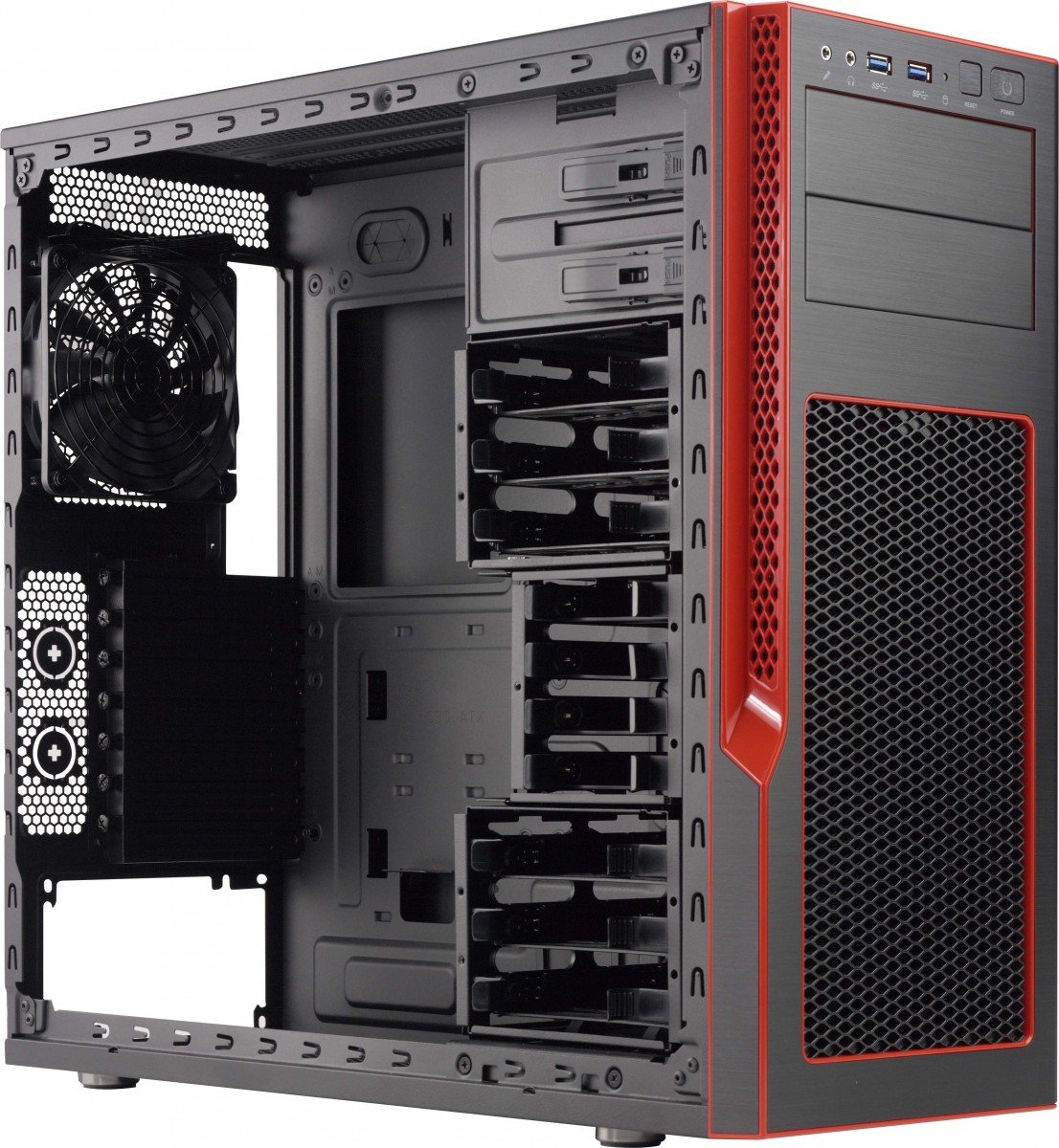 Supermicro SuperChassis GS50-000R Midi Tower Noir, Rouge