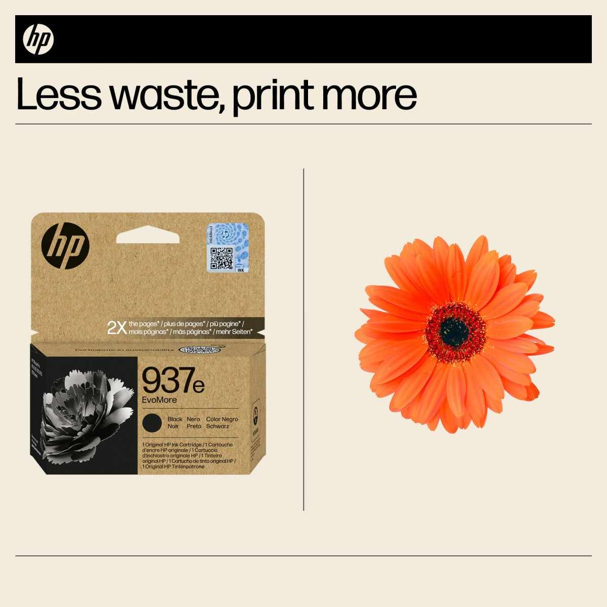 HP 937e EvoMore Black Original Ink Cartridge cartouche d'encre 1 piece(s) Rendement élevé (XL)