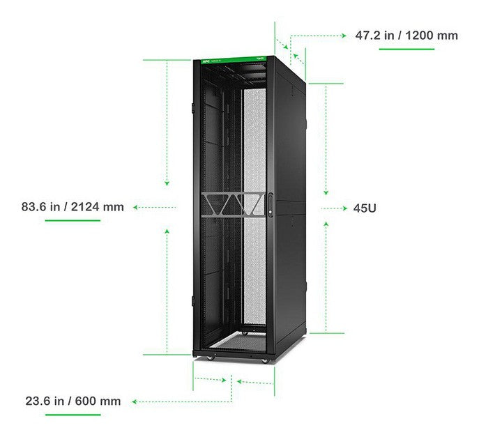APC NetShelter SX Gen 2 Rack cabinet 2124H x 600W x 1200D mm with sides floor-standing Black 45U 19 TAA Compliant
