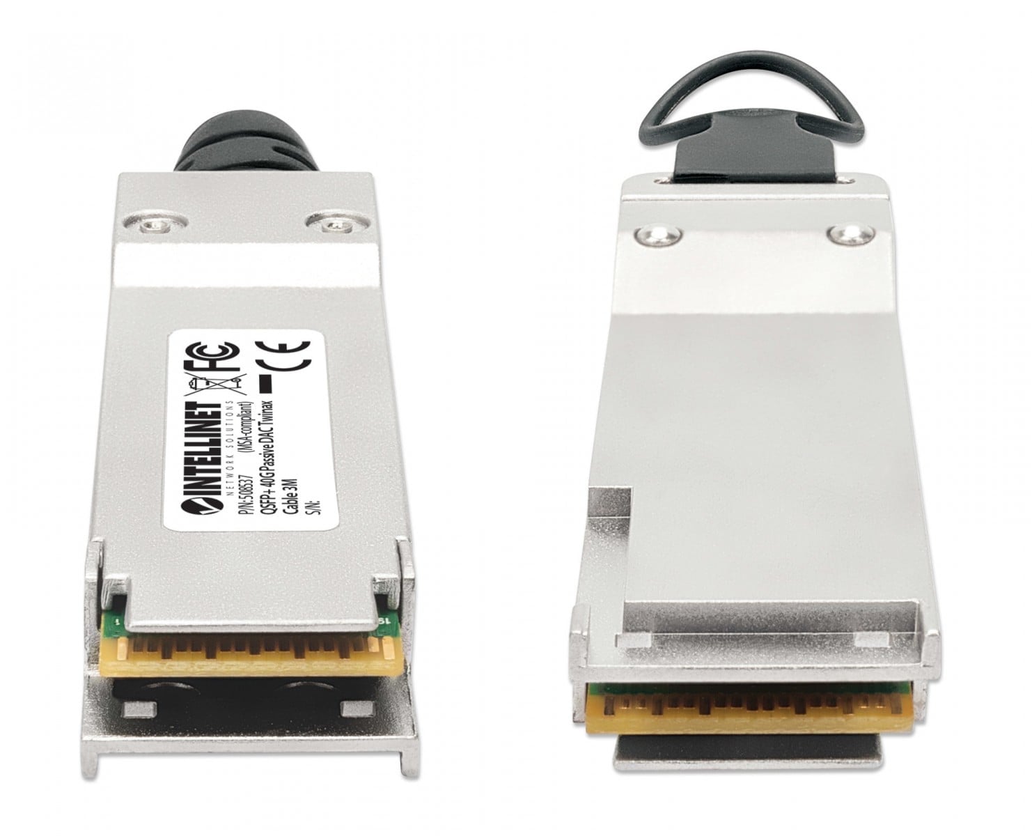Intellinet 508537 câble InfiniBand et a fibres optiques 3 m QSFP+ Noir, Argent