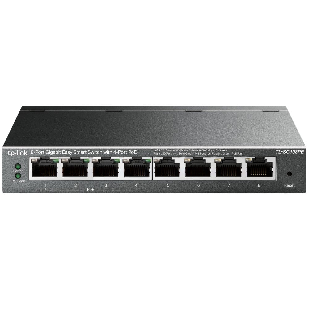 TP-LINK 8-Port Gigabit Desktop PoE Easy Smart Switch, 8 Gigabit RJ45 Ports inkl. 4 PoE Ports, 55W PoE Gesamtleistung