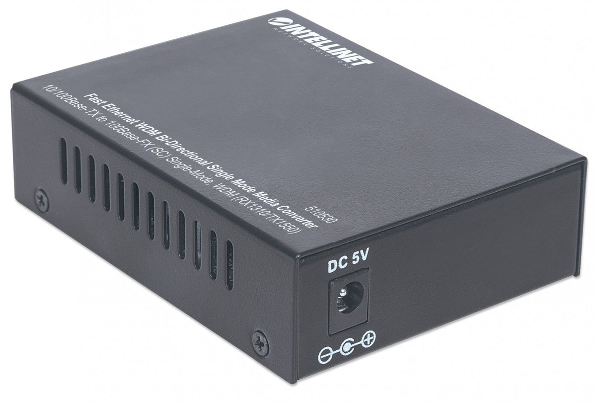 Intellinet 510530 convertisseur de support réseau 100 Mbit/s Monomode Noir