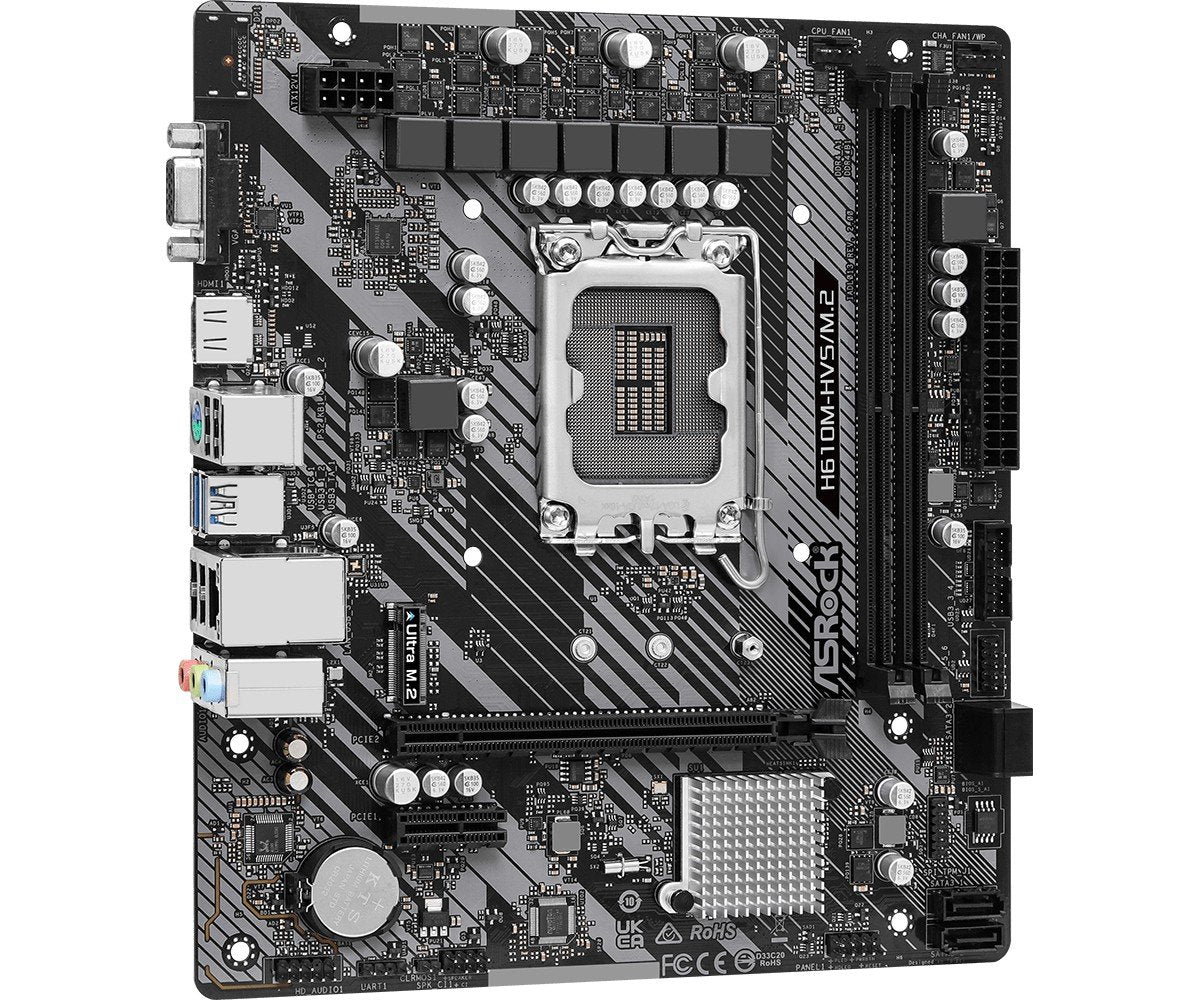 ASRock 90-MXBJJ0-A0UAYZ Carte mere H610M-HVS avec socket LGA 1700 et support DDR4
