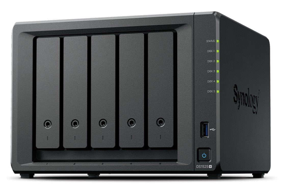 SYNOLOGY DS1525+ Desktop 5-BAY AMD Ryzen Embedded R1600 DUAL CORE 8Go RAM up to 32Go