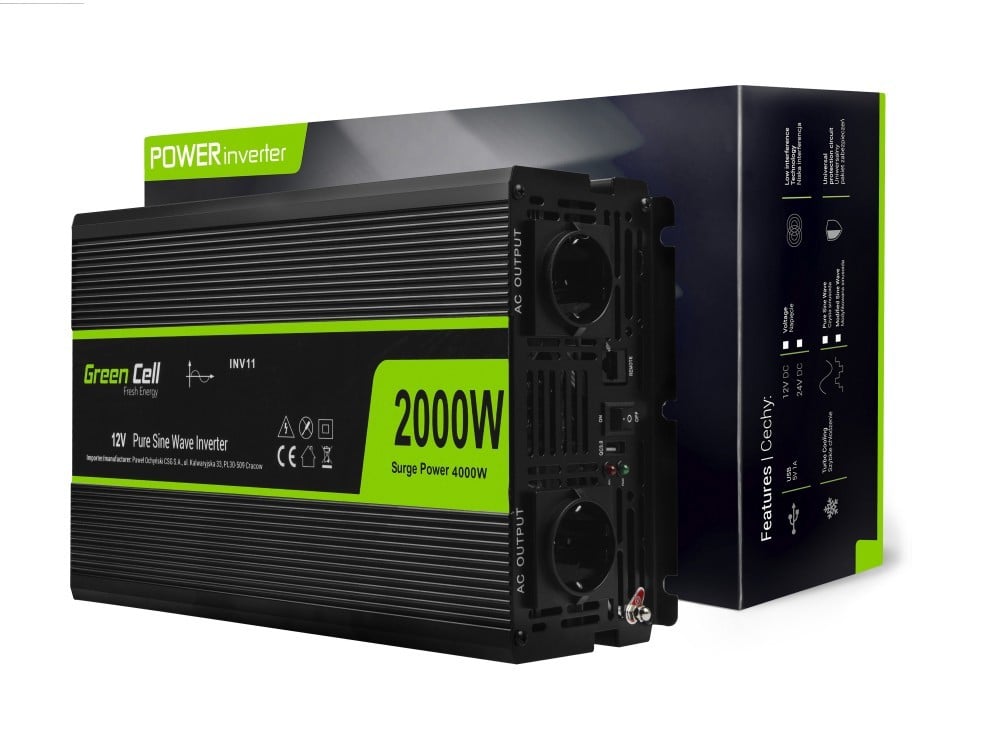 Green Cell INV11 adaptateur de puissance & onduleur Auto 12 W