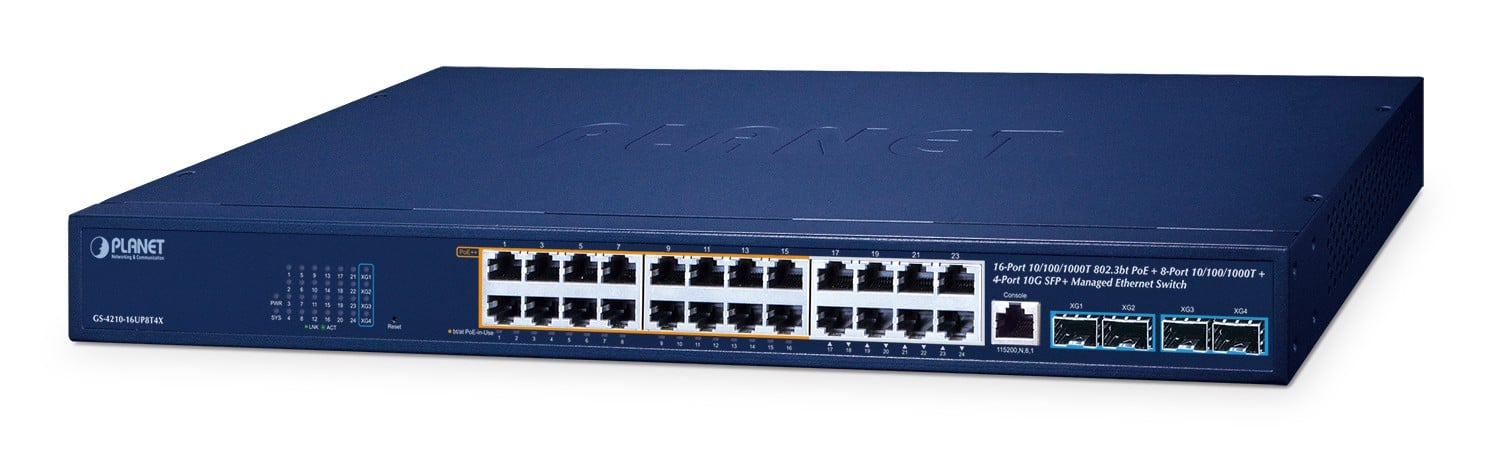PLANET GS-4210-16UP8T4X commutateur réseau Géré L2/L4 Gigabit Ethernet (10/100/1000)