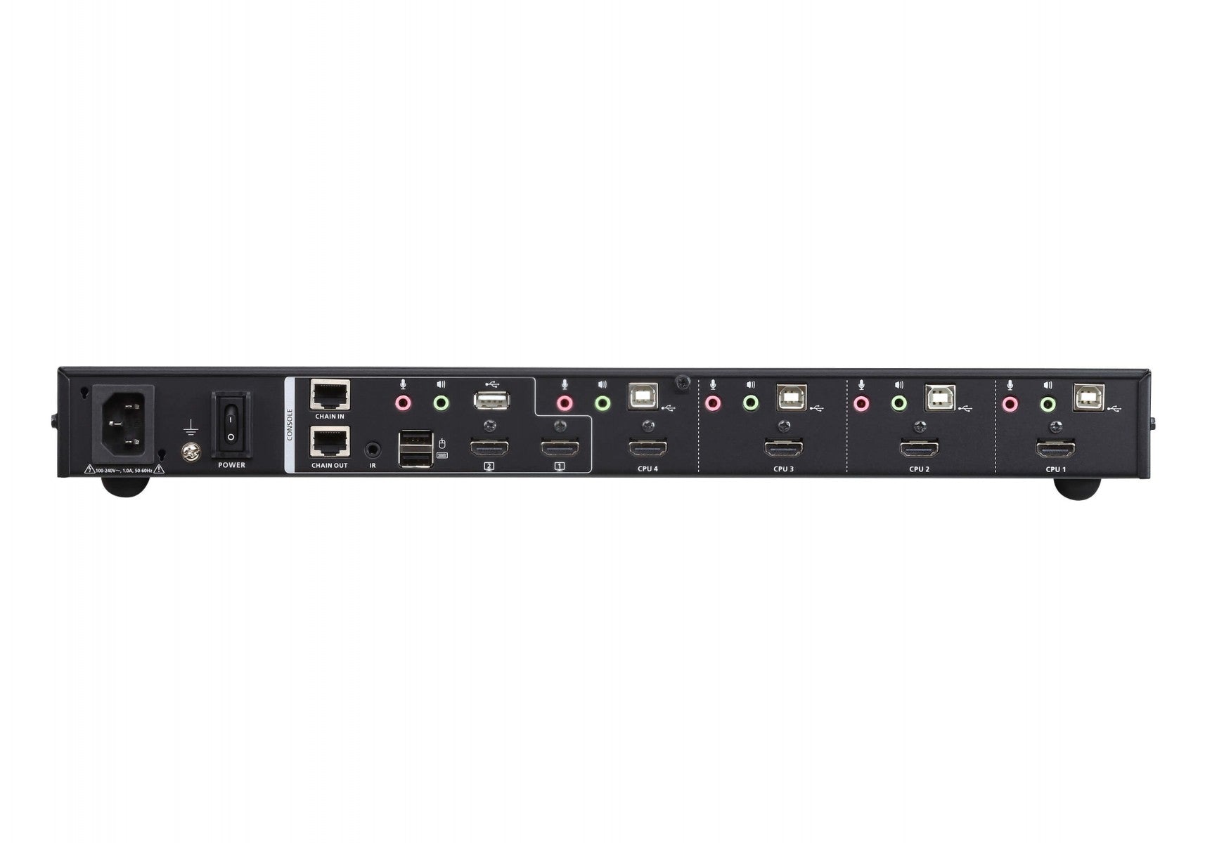 Commutateur KVMP™ multivue 4K HDMI USB a 4 ports - 4096 x 2160 pixels - Ethernet/LAN - 4K Ultra HD - Grille de montage - 16 W - 1U