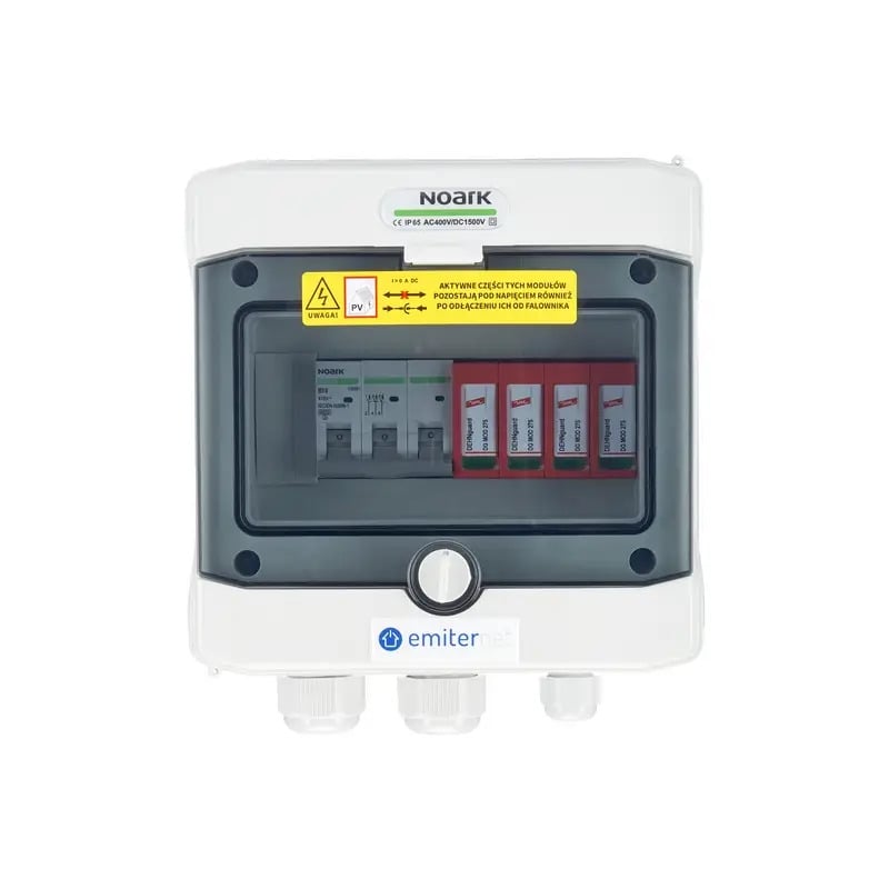 EMITER EM-19_AC Tableau de distribution AC, IP65, SPD AC Dehn type 2, disjoncteur 10A 3-F