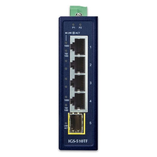 PLANET IGS-510TF commutateur réseau Non-géré Gigabit Ethernet (10/100/1000) Bleu
