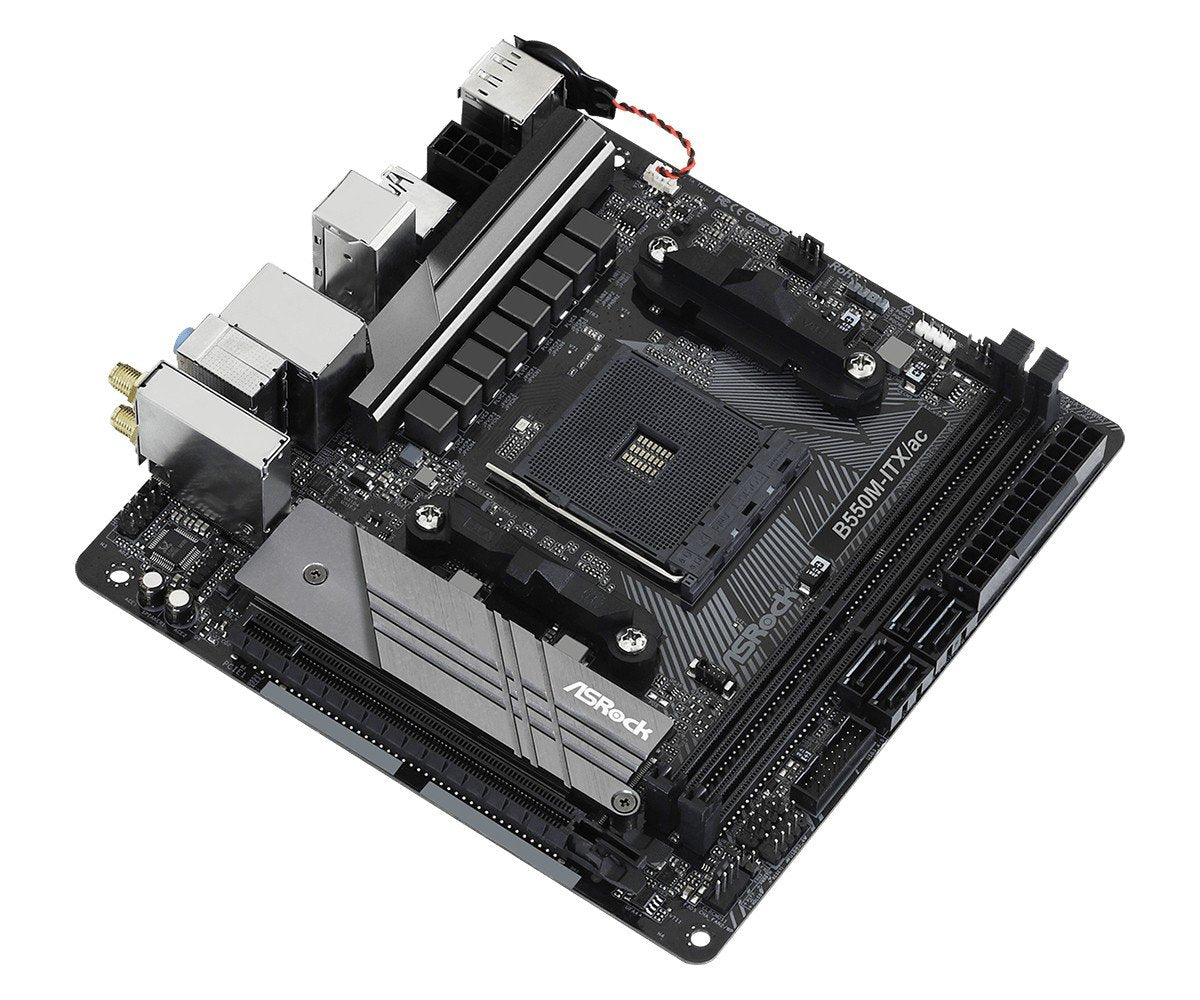 ASRock 90-MXBDH0-A0UAYZ Carte mere B550M ITX avec support AMD Ryzen et Wi-Fi 5