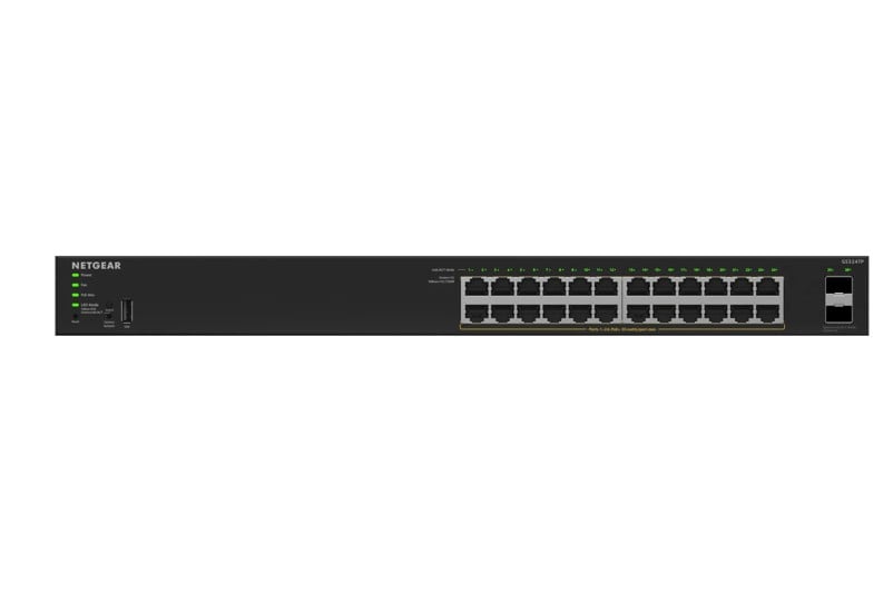 NETGEAR S350 Series 24-Port Gigabit Ethernet PoE+ Smart Managed Essentials Switch with 2 Dedicated SFP Ports