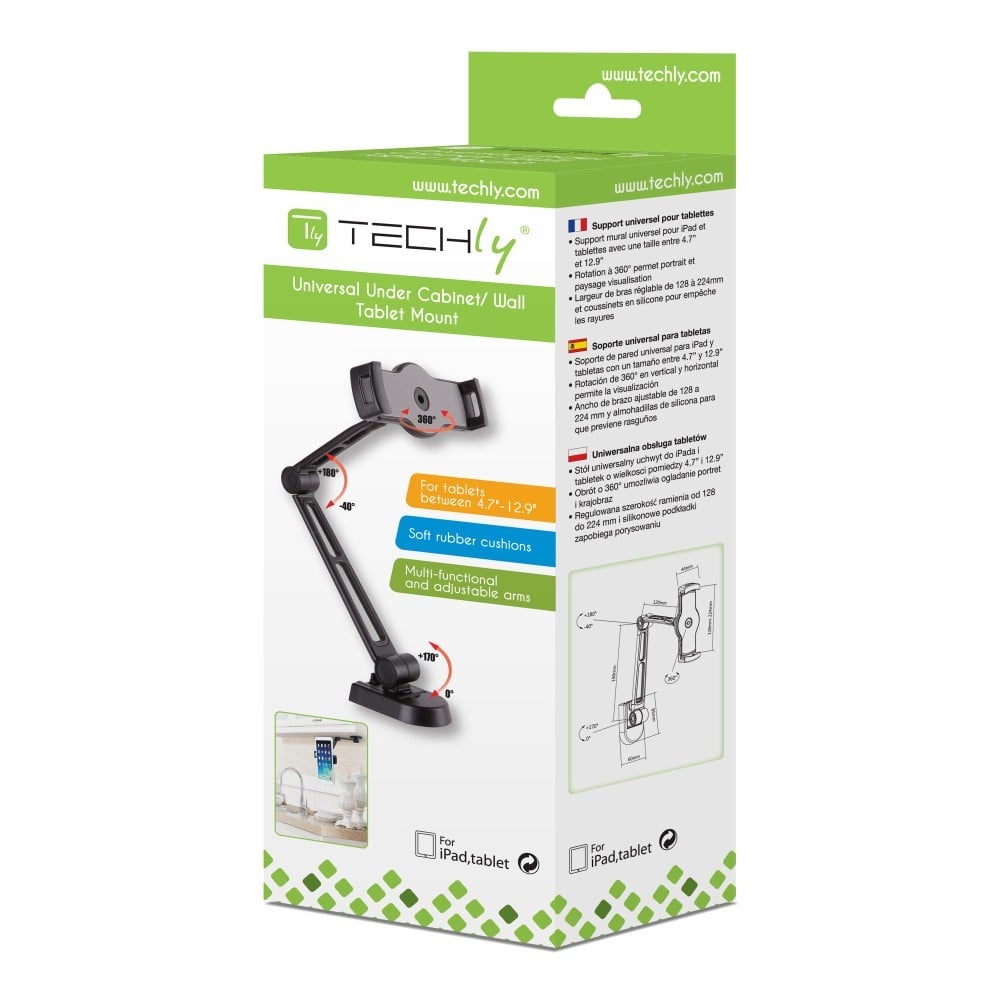 "Techly ICA-TBL 2802 Support mural réglable pour tablettes 4.7-12"""