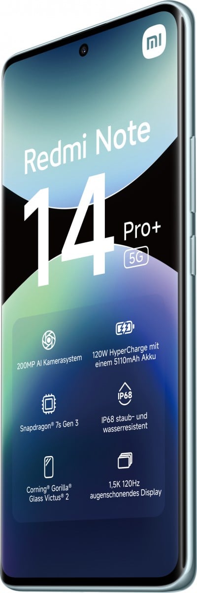 "Xiaomi Redmi Note 14 Pro+ 5G 16,9 cm (6,67"") Double SIM USB Type-C 8 Go 256 Go 5110 mAh Bleu"